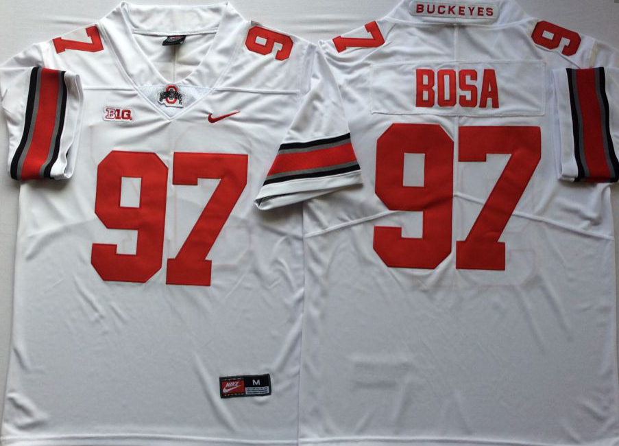 NCAA Men Ohio State Buckeyes White #97 BOSA->ncaa teams->NCAA Jersey